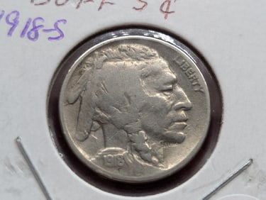 1918-S Buffalo Nickel - F