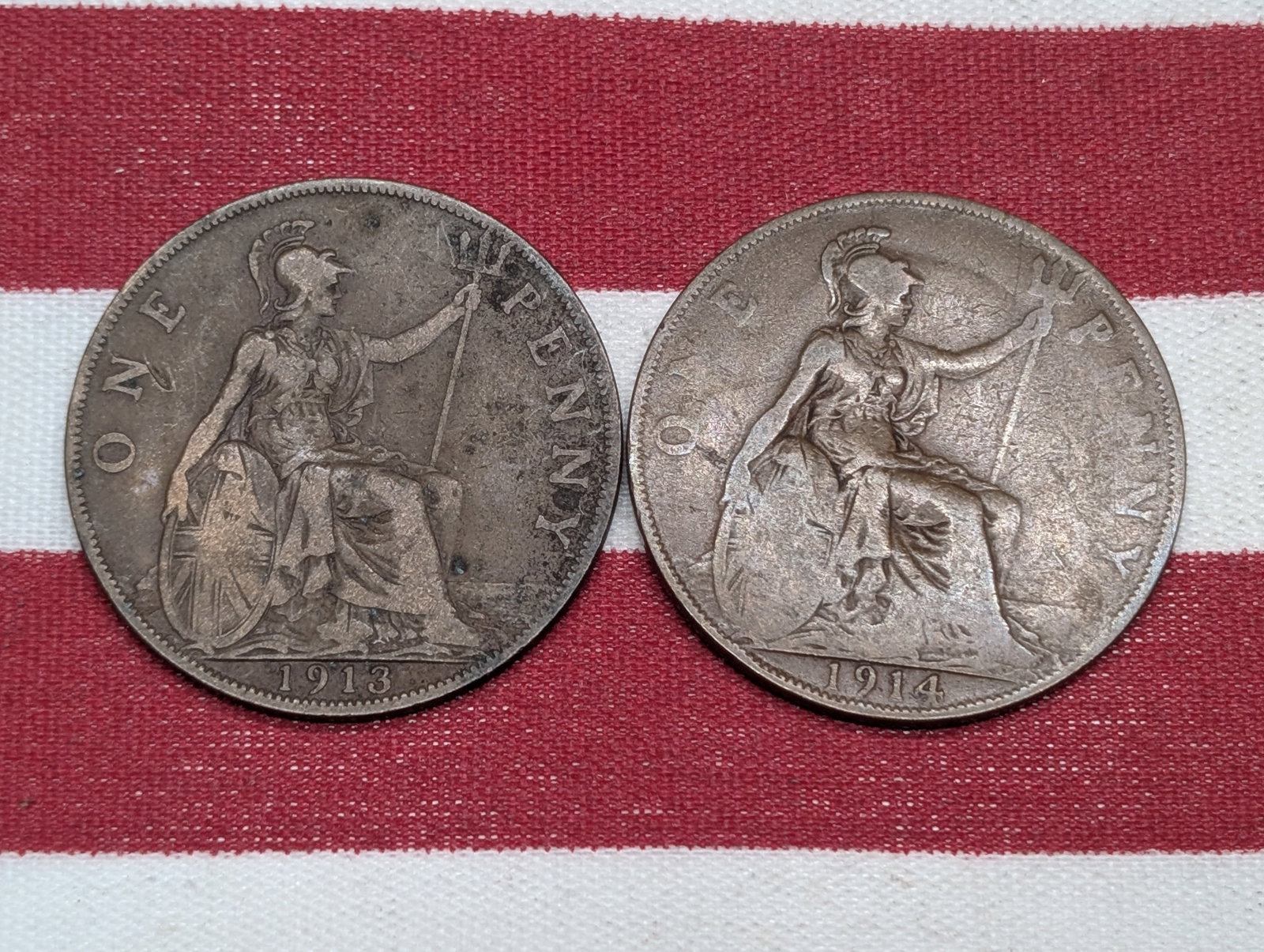 1913 & 1914 Great Britain Large Pennies: 1913 & 1914 Great Britain Large Pennies