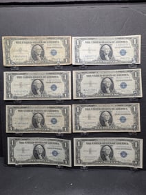 (8) 1935-E One Dollar Silver Certificates