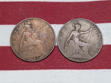 1902 & 1903 Great Britain Large Pennies