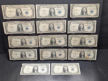 (14) 1935-G One Dollar Silver Certificates