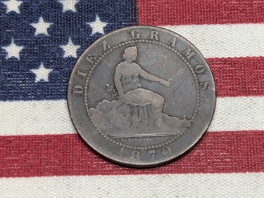 1870-OM Spain Ten Centimos