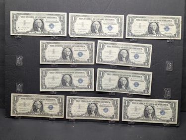 (10) 1957 One Dollar Silver Certificates