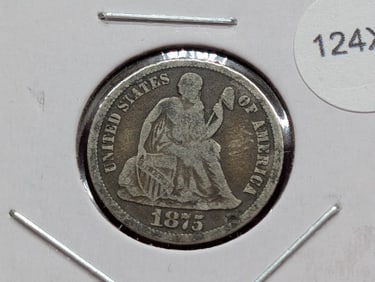 1875 Seated Liberty Dime - VG