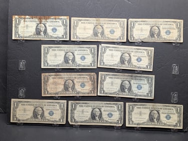 (10) 1957 One Dollar Silver Certificates