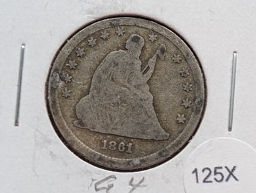 1861 Seated Liberty Quarter - G