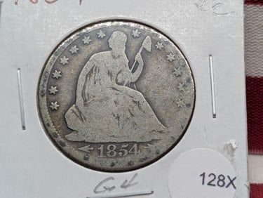 1854 Seated Liberty Half Dollar - G, With Arrows