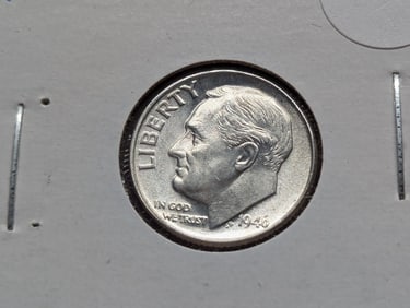 1946-P Roosevelt Dime, BU, 90% Silver