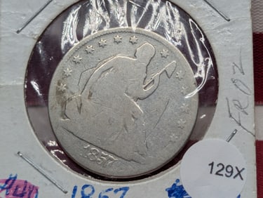 1857 Seated Liberty Half Dollar, Scratched