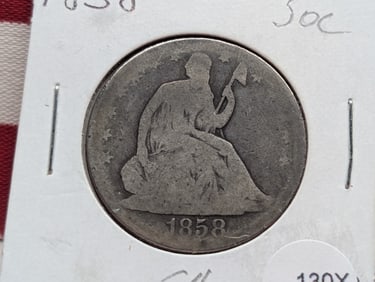 1858 Seated Liberty Half Dollar - G