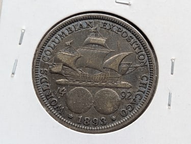 1893 Columbian Exposition Commem. Half Dollar, 90% Silver