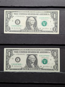 (2) 2003-A One Dollar Star Federal Reserve Notes