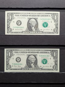 2003-A One Dollar Federal Reserve Note and 2003 One Dollar Star Federal Reserve Note