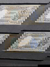 (2) Chile Five Pesos Currency Notes