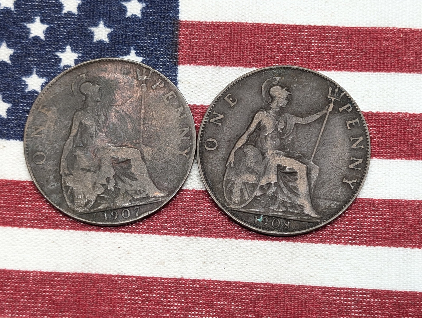 1907 & 1908 Great Britain Large Pennies: 1907 & 1908 Great Britain Large Pennies