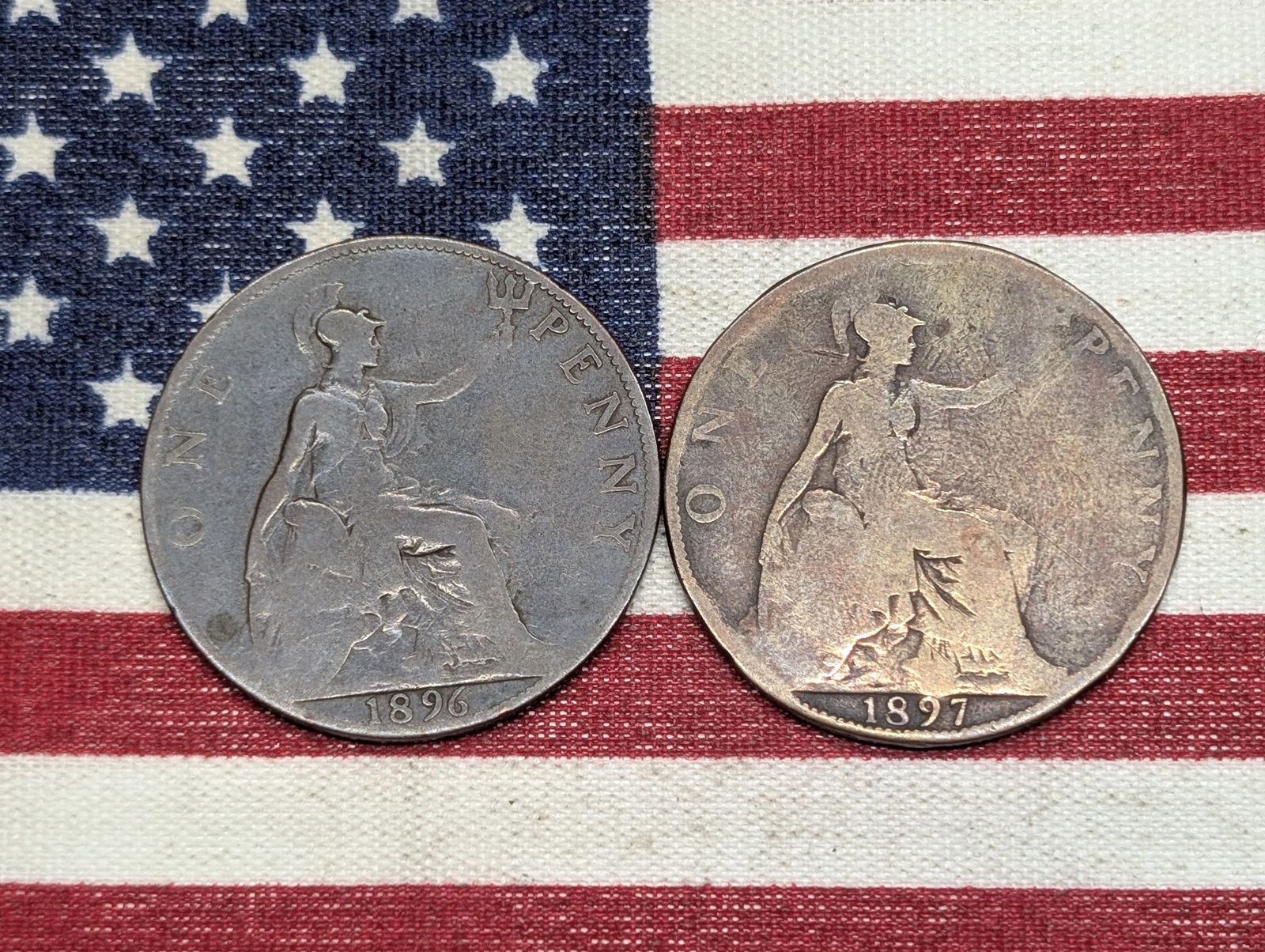 1896 & 1897 Great Britain Large Pennies (1 of 2)