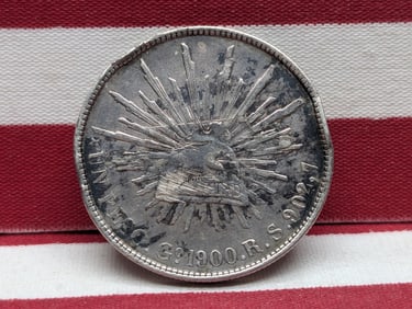 1900 RS Mexico Genuine Go Un Peso, 90.27% Silver, 27.07 Gr.