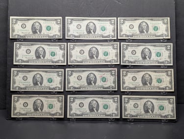(12) 1976 Two Dollar Federal Reserve Notes