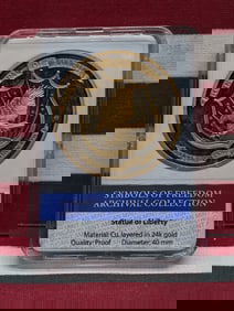 Gold Layered Symbols of Freedom Archival Collection Statue of Liberty Medal 24k Gold Layered