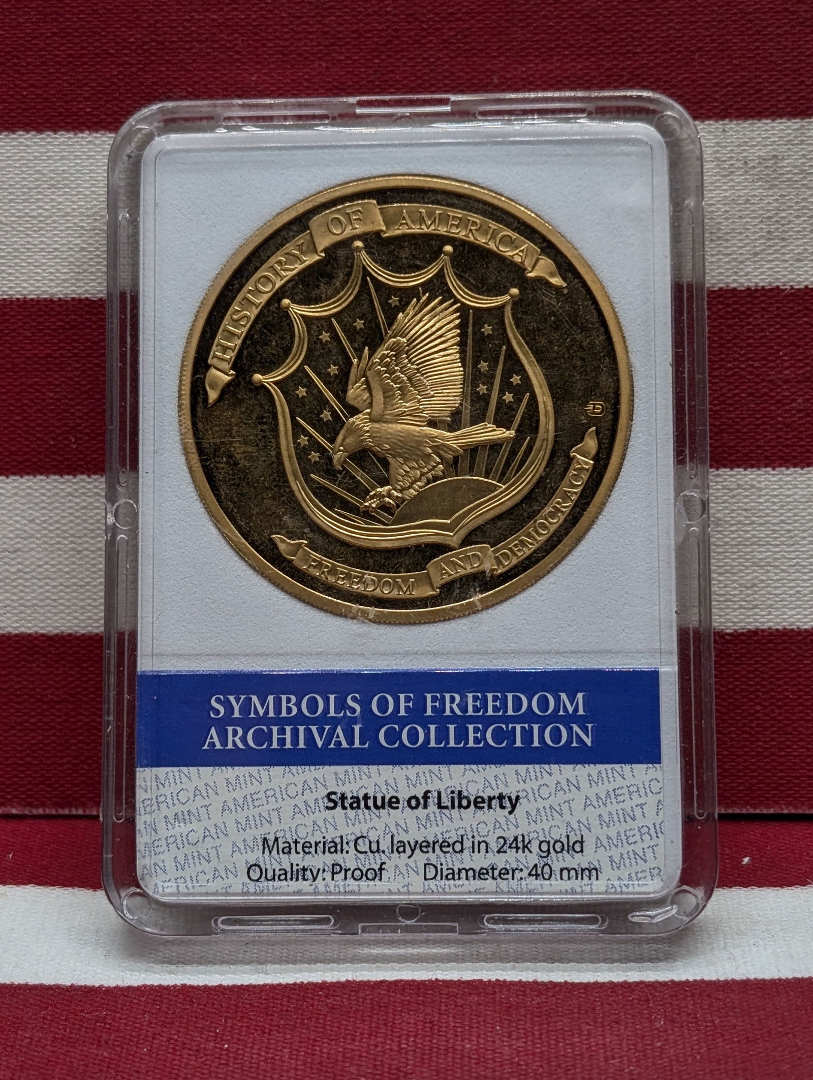 Gold Layered Symbols of Freedom Archival Collection Statue of Liberty Medal 24k Gold Layered (1 of 4)