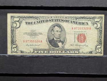 1953 Red Seal Five Dollar Legal Tender Note