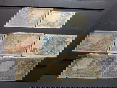 (7) Assorted Notes from France World Currency