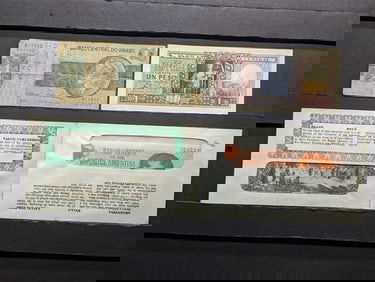 (4) Assorted South American Notes World Currency