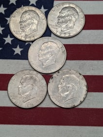 (5) IKE Dollars, 1971, 1972, 1976-D, & (2) 1976-P