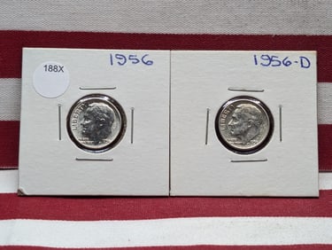 1956 P&D 90% Silver Roosevelt Dimes