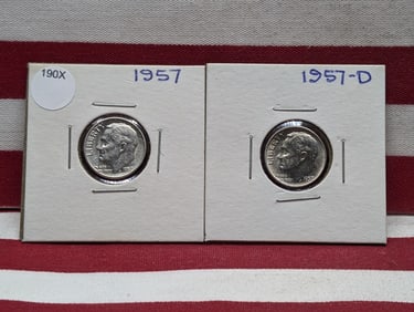 1957 P&D 90% Silver Roosevelt Dimes