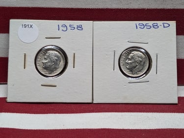 1958 P&D 90% Silver Roosevelt Dimes