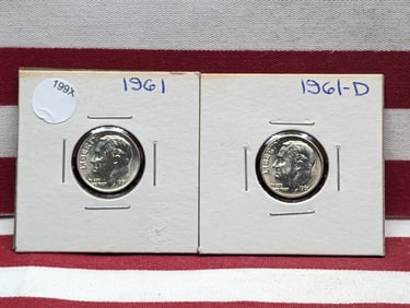 1961 P&D 90% Silver Roosevelt Dimes