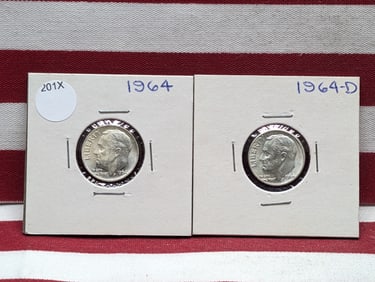 1964 P&D 90% Silver Roosevelt Dimes