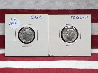 1962 P&D 90% Silver Roosevelt Dimes