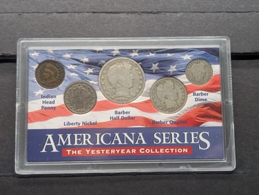 American Series Collection - 90% Silver Coins, 1908-O Barber Half, 1907 Barber Quarter, 1913 Barber