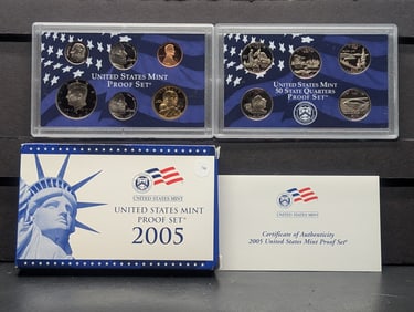 2005 -S U.S. Mint Proof Set In OGP with COA - 11 Coin Set with the Extra Nickel, Statehood Quarters