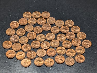 (50) 1963 Lincoln Wheat Cents, UNC