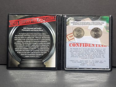 2003 P & D Kennedy Half Dollars, Never Released For Circulation