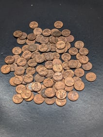100 1950's P & D Lincoln Wheat Cents