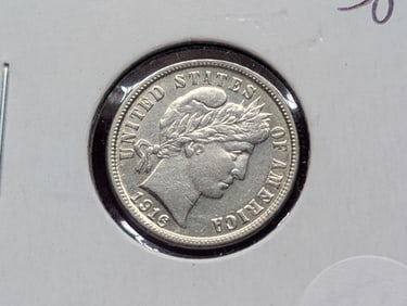1916-S Silver Barber Dime AU