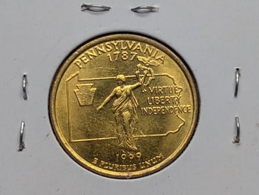 1999-D 24k Layered Pennsylvania State Quarter