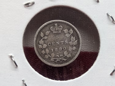 1880-H Canada 5 Cents, 92.5% Silver