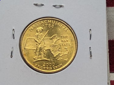 2000-D 24k Layered Massachusetts State Quarter