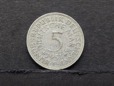 1951-F Germany 62.5% "Silver" 5 Mark coin