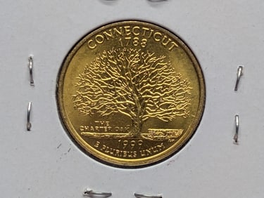 1999-D 24k Layered Connecticut State Quarter