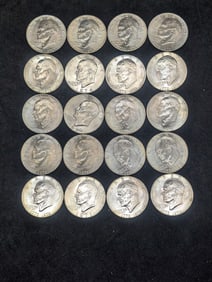 (20) Ike Dollars All BU 17 1976-P, (1) 1971, (2) 1974