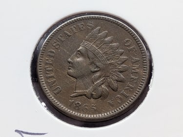 1865 Indian Head Cent Fancy 5, Scratched