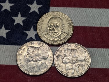 Austria BU 1974 & 1981 10 Schillings, 1998 BU Tanzania 200 Shilingi