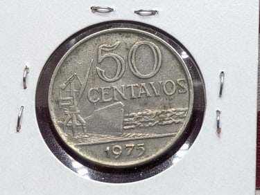 1975 Brazilian 50 Centavos Coin