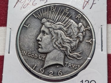 1926-S Peace Dollar VF, Tough Date